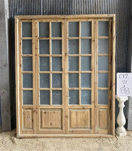 Antique French Double Doors (71x88) Frosted Glass European SideLite Jamb C12