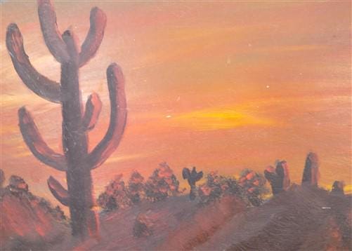 Wall Art - 1920s Southwestern Intinerant Art Landscape Painting, Original Art Desert, O by The Old Grainery