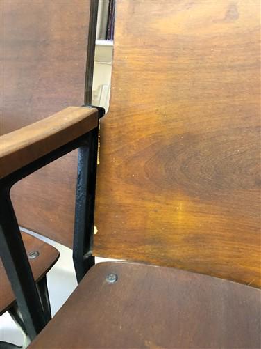 Home & Living > Furniture - 5 Vintage Wood Folding Theater Seats, Auditorium Seats, Entryway Bench, E15 by The Old Grainery