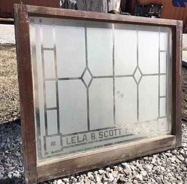 Home & Living > Home Improvement > Windows - Etched Frosted Clear Glass Vintage Church Window, Architectural Art Glass, G...