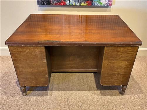 Home & Living > Furniture > Office Furniture > Desks - 50" Walnut Desk, Vintage Wood Farmhouse Table, Home Office Desk, Co...