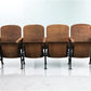 4 Vintage Wood Folding Theater Seats, Auditorium Seats, Entryway Bench, E12