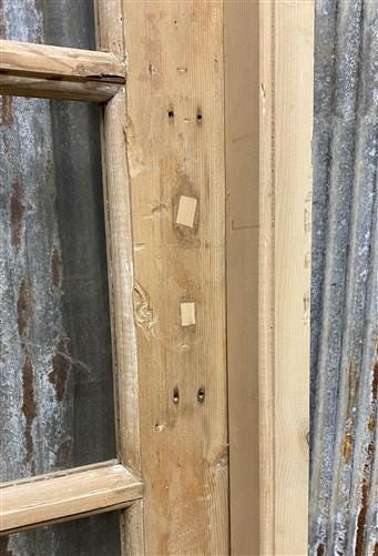 Antique French Single Door (32x84) Glass Pane Door with Jamb, Encased Door T16