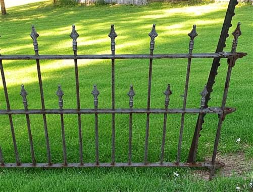 Wrought Iron Vintage Fence Panel (97x40) Architectural Salvage, Garden Art A25
