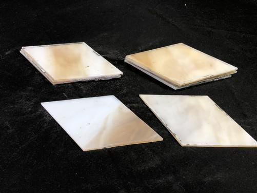 Craft Supplies & Tools > Raw Materials > Glass - 10 Stained Slag Glass Diamond Panes, Reclaimed Church Window Art Glass Pi...