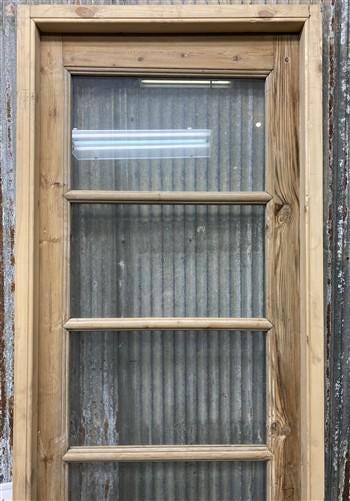 Antique French Single Door (27x91.5) Glass Pane Door with Jamb, Encased Door T28