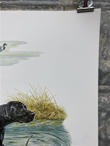 Art & Collectibles > Prints > Lithographs - Ernest Hart, Yellow Black Labradors, Signed Dog Print, 16x20, Wade Collection,...
