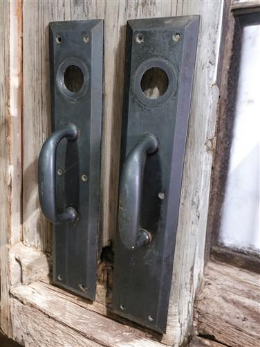 Home & Living > Home Improvement > Hardware - Door Handle Pull Plates, Vintage Black Matte Escutcheon Plate, Mortise Trim...