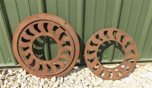Home & Living > Home Decor > Wall Decor > Wall Hangings - Cast Iron Round Stove Pipe Collar, Chimney Flue Cover, Ornate Gr...