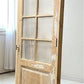 Antique French Single Door (32x93.5) Glass Pane Door with Jamb, Encased Door T36