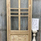 Antique French Single Door (32.5x83) Glass Pane Door with Jamb, Encased Door T11