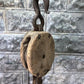 Block Pulley, Vintage Wood Cast Iron Rustic Farm Barn Hay Trolley Carrier A7