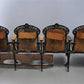 4 Wood Iron Folding Theater Seats, Auditorium Seats, Entryway Bench, D15