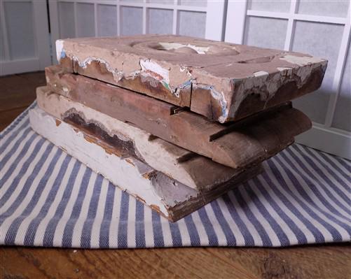 Home & Living > Home Improvement > Moldings & Trim - 4 Plinth Blocks, Antique Bullseye Rosettes, Architectural Salvage, Wo...