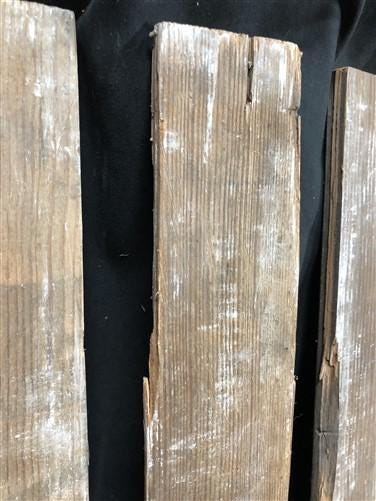 Craft Supplies & Tools > Raw Materials > Wood > Boards & Planks - 8 Reclaimed Wainscoting Bead Board Pieces, Architectural...