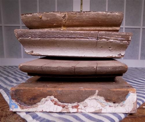 Home & Living > Home Improvement > Moldings & Trim - 4 Plinth Blocks, Antique Bullseye Rosettes, Architectural Salvage, Wo...