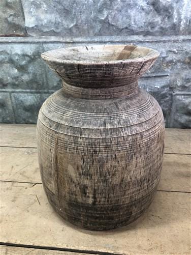Home & Living > Home Decor > Home Accents > Vases - Wood Pot, Round Water Jug, Planter Urn, Flower Frog Display, Farmhouse...