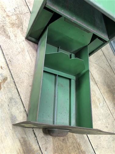 Home & Living > Storage & Organization > Cabinets & Food Storage - John Deere Metal Filing Cabinet File, Vintage Storage,...