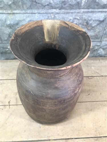 Wood Pot, Round Water Jug, Planter Urn, Flower Frog Display, Farmhouse Box, D