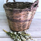 Home & Living > Home Decor > Home Accents - Round Wicker Basket, Vintage German Woven Rattan Basket, Storage Organizer N b...
