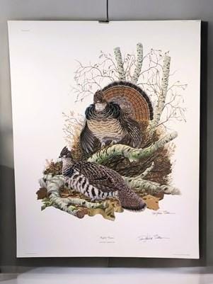 Art & Collectibles > Prints > Lithographs - Richard Sloan, Ruffled Grouse, Signed Print, 28x22, Wade Collection, Plate 12...