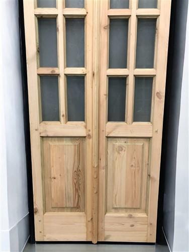 French Double Door (30.5x80.5) 8 Pane Frosted Glass Door European Styled EM42