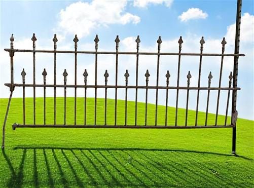 Home & Living > Outdoor & Gardening > Garden Decoration > Yard Art - Wrought Iron Vintage Fence Panel (88.5x43) Architectu...