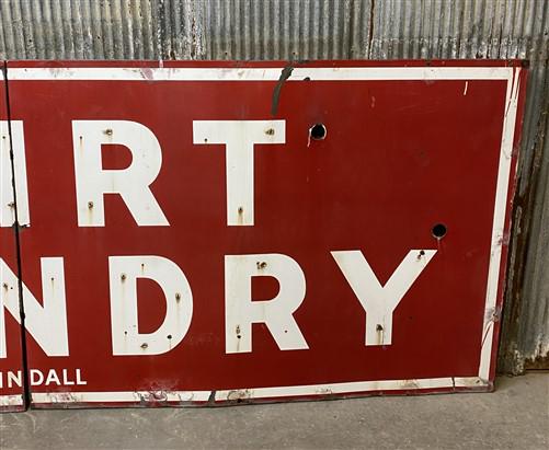 Art & Collectibles > Collectibles > Advertisements - 11' Shirt Laundry Sign, Vintage Tin Sign, Advertising, Laundry, Singl...