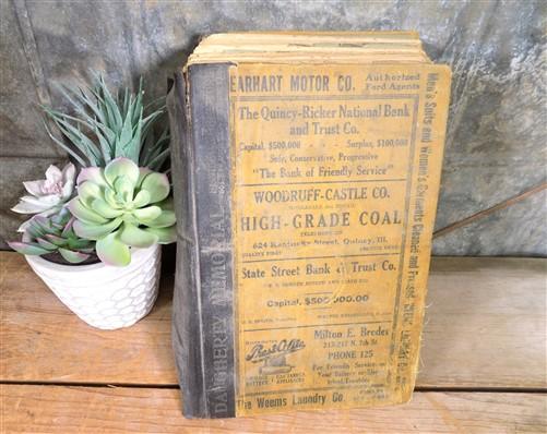 Vintage Book - 1925 Hoffman City Directory, Quincy Illinois, 3 4 Digit Phone Number Directory, by The Old Grainery (1925,...