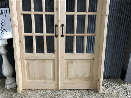 Home & Living > Home Improvement > Doors & Locks > Doors - Arched French Double Door (48x80) 14 Pane Glass Door European S...