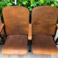 Home & Living > Furniture - 4 Vintage Wood Folding Theater Seats, Auditorium Seats, Entryway Bench, E11 by The Old Grainery