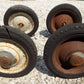 4 Vintage Metal Baby Buggy Wheels Pedal Car Garden Cart Pumpkin Wagon A54