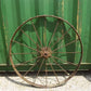 2 Cast Iron Implement Wheels, Wagon Wheel, Tractor Steel Rims, Industrial Age A