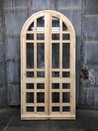 Home & Living > Home Improvement > Doors & Locks > Doors - Arched French Double Door (48x96) 14 Pane Glass Door European S...