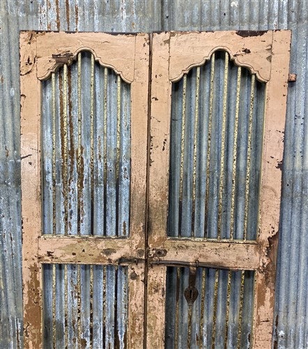 Home & Living > Outdoor & Gardening > Garden Decoration > Yard Art - Vintage Indian Garden Gates, Carved Metal Teak Doors,...