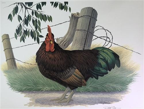Art & Collectibles > Prints > Lithographs - Richard Sloan, Rhode Island Red, Signed Print, 28x22, Wade Collection, Plate 5...