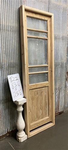 Antique French Single Door(25x83.5) Glass Pane Door with Jamb, Encased Door T22