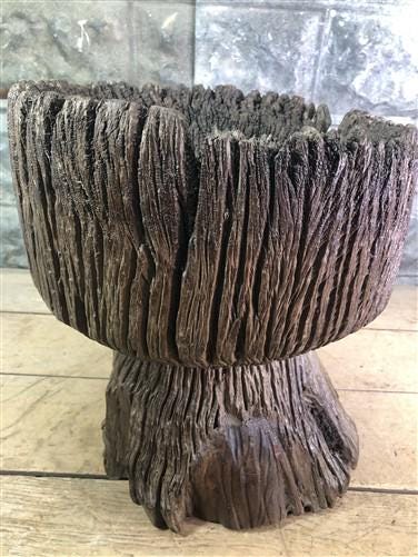 Home & Living > Home Decor > Home Accents - Rustic Wood Planter, Wood Stump, Round Wooden Flower Pot, Natural Wood Decor,...