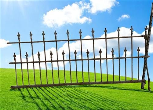 Home & Living > Outdoor & Gardening > Garden Decoration > Yard Art - Wrought Iron Vintage Fence Panel (88.5x43) Architectu...