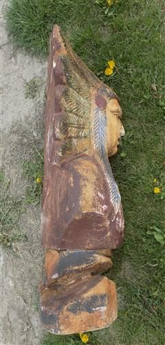 Home & Living > Home Decor > Home Accents > Statues - Indian Chief Bust Cigar Store Folk Art, Tobacco Store Wood American...