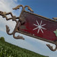 Weathervane Ruby Red Glass Tail Lightning Rod No Ball Arrow Pointer Vintage J
