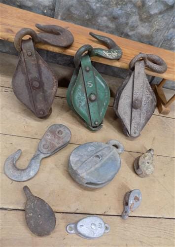 Lot Pulleys Industrial Age Metal Steampunk Factory Flywheel Machine Decor u