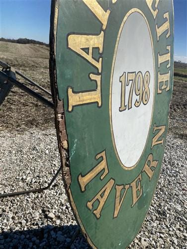 Art & Collectibles > Collectibles > Advertisements - Lafayette 1798 Tavern Sign, Vintage Wood Advertising Sign, Tavern, Di...