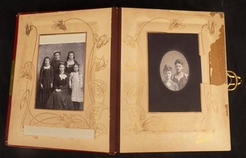 Books, Movies & Music > Books > Art & Photography Books - 1800s Album Musicbox Family Photography Black White Sepia Photos...