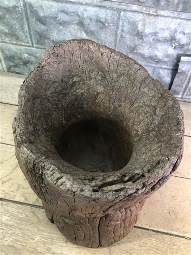 Rustic Wood Planter, Wood Stump, Round Wooden Flower Pot, Natural Wood Decor, L