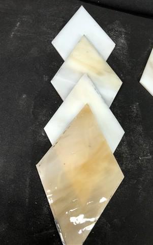 10 Stained Slag Glass Diamond Panes, Reclaimed Church Window Art Glass Pieces G