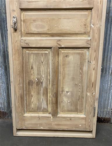 Antique French Single Door (32x92.5) Glass Pane Door with Jamb, Encased Door T38
