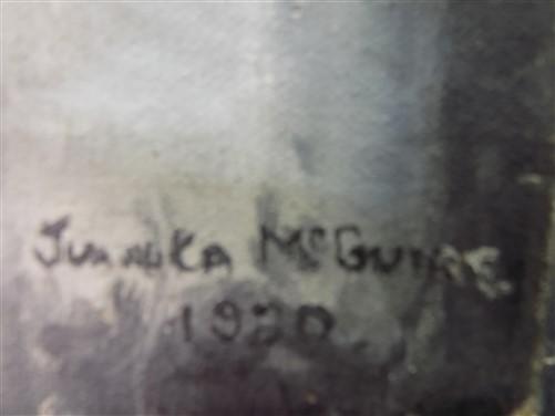Art & Collectibles > Painting > Oil - 1920s Junita McGwire Portrait Paint Canvas, Original Art Partially Cleaned E by The...