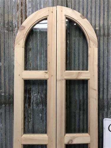 Arched French Double Doors (24x80) 3 Pane Glass European Styled Doors O16