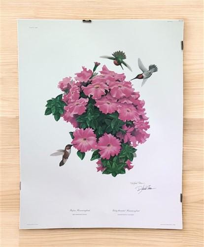 Art & Collectibles > Prints > Lithographs - Richard Sloan, Hummingbird, Signed Print, 28x22, Wade Collection, Plate 45 by...